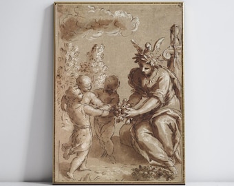 Griechische Göttin Vintage Print | Hellenische Kunst | Griechische Mythologie Druck | Digitaler Download Wandkunst | Ästhetische Wanddekoration
