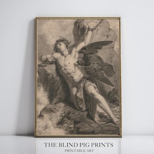 Prometheus-Druck | Hellenische Kunst | Griechische Mythologie Druck | Digitaler Download Wandkunst | Ästhetische Wanddekoration