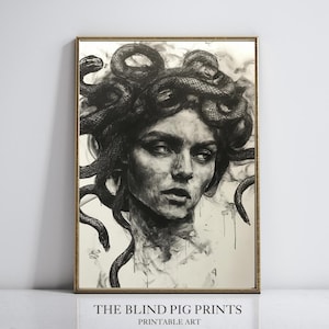 Medusa Print | Hellenic Art | Greek Mythology Print | Digital Download Wall Art | Aesthetic Wall Decor