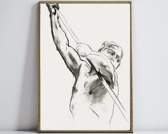 Greek Hero Vintage Print | Victorian Art | Greek Mythology Print | Digital Download Wall Art | Aesthetic Wall Decor