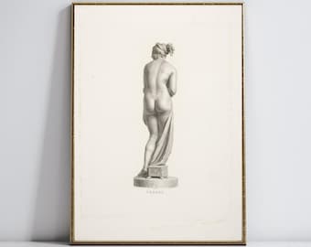 Aphrodite-standbeeldafdruk | Helleense kunstafdruk | Vintage kunst | Griekse mythologie print | Digitale download kunst aan de muur | Esthetisch muurdecor