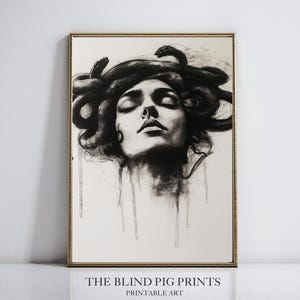 Medusa Art Print | Hellenic Art | Greek Mythology Print | Digital Download Wall Art | Aesthetic Wall Decor