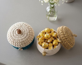 Crochet Acorn Basket Pattern: Fall Decor Storage (Digital Download)