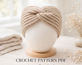 Twist Ear Warmer Headband Crochet Pattern – Turban Style (PDF Download)