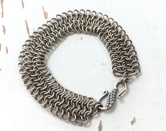 Strength Comes From Within - Chainmaille - European 4-in-1 Bracelet in Sterling Silver
