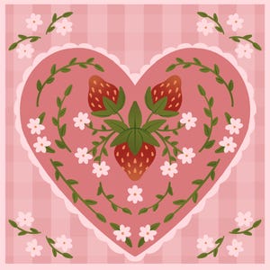 Strawberry Picnic | Digital Print Printable Art| Aesthetic Coquette Vintage