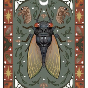 Green Cicada | Digital Print | Bug Art | Printable Art | Aesthetic | Wall Art