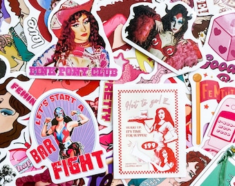 50 Random C.R. Pop Singer Stickers, Good Luck Babe Music Lyric Stickers, Waterproof Fan Art Stickers for Journal, Scrapbook, Laptop, Phone