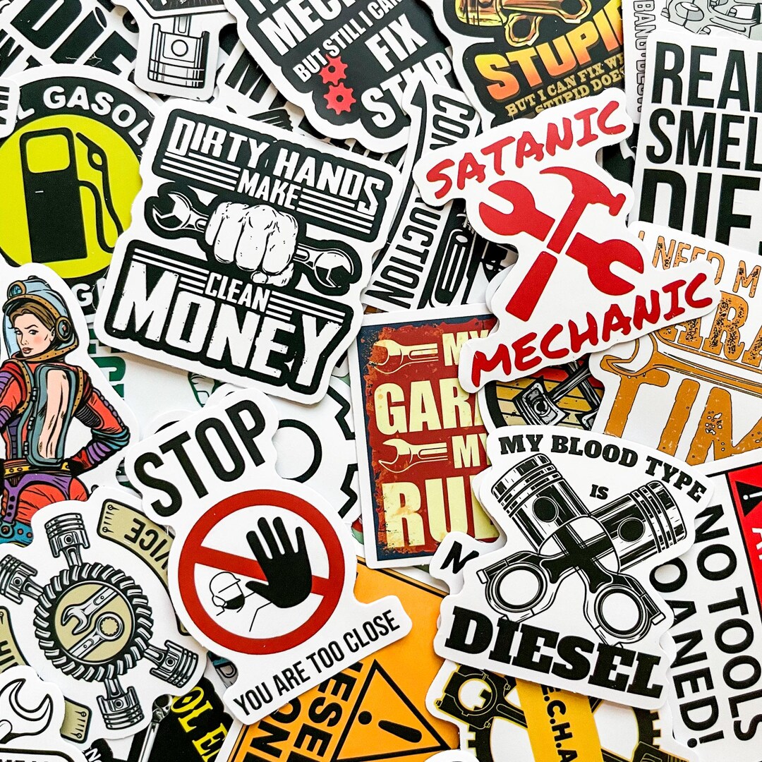 50 Random Diesel Mechanic Stickers, Funny Mechanic Quote Stickers ...