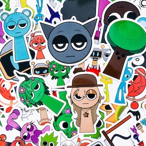 50 adesivos aleatórios de jogos Sprunk-i, adesivos de jogos de desenho animado, presentes para decorações de suprimentos de festa, adesivos à prova d'água para adolescentes e amantes de jogos