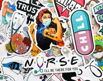 50 Random Nurse Life Stickers, Funny Healthcare Stickers, RN Appreciation Stickers, Waterproof Stickers for Laptop, Water Bottle, Scrapbook