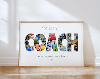 DIGITAL Coach Photo Collage, Present for Trainer, Gift for School, Personalized Thank you Gift for Mentor, TeamMate Player
