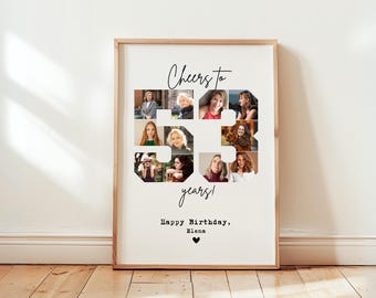 Modelo de colagem de fotos de aniversário de 53 anos DIGITAL Presente para ele, presente para ela, ideia de presente para mãe e pai, 53 anos