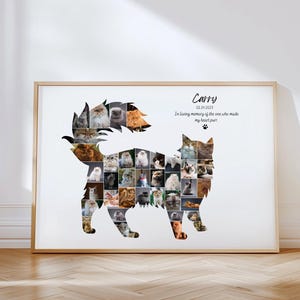 DIGITAL Persian Cat Memorial Photo Collage Template Gift, Remembering Kitten Loss, Funeral Photo Print, Kitty