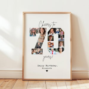 DIGITAL 70. Geburtstag Foto Collage Vorlage, 70 Jahre Geschenk für Großmutter, Geschenk für Großvater, Geschenk für ihn sie