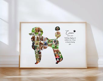 Modelo de colagem de fotos em memória de poodle: presente para quem perdeu um cachorro (download digital)