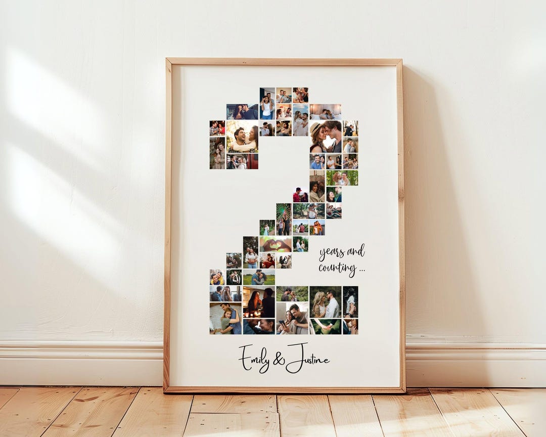 DIGITAL 2nd Anniversary Photo Collage Template, 2 Year Gift for ...