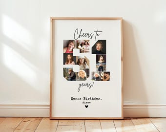 Modelo de colagem de fotos de aniversário de 51 anos DIGITAL Presente para ele, Presente para ela, Ideia de presente para mãe e pai, 51 anos