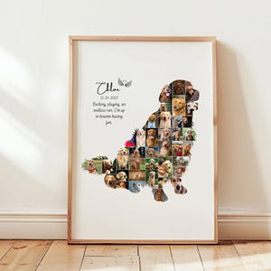 DIGITAL Gift for Dog Memorial Photo Collage Template, Remembering Puppy Loss, Funeral Photo Print. Golden Retriever