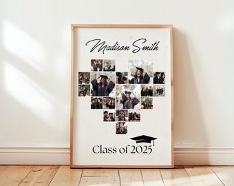 Modelo de colagem de fotos da turma de formatura DIGITAL de 2025, fim do ano letivo, quadro editável ao longo dos anos