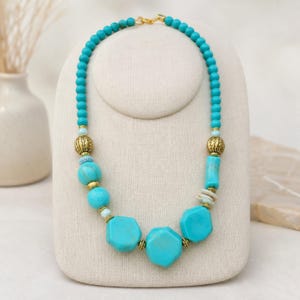 Silver and Brown Statement Beaded Necklace shown individually as a coordinating option for the mix and match necklace set