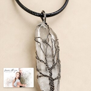 Tree Wire Pendant Necklace, macro detail view, photo 3.