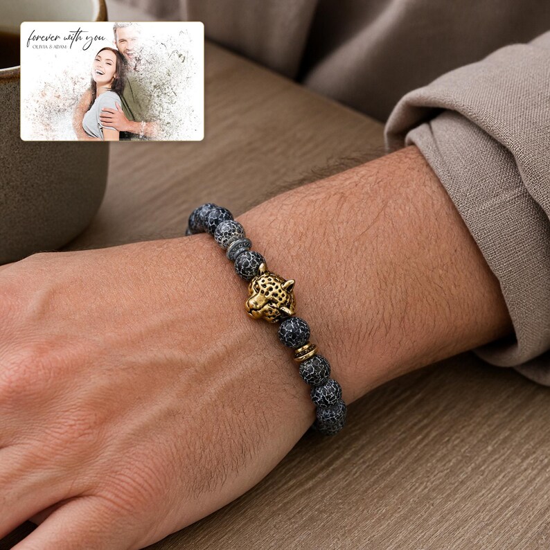 Storm Marbled Leopard Bracelet worn by an adult model for realistic scale and everyday styling.