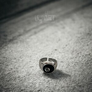 8 Ball Ring, Adjustable Stainless Steel Billiards Band image 6