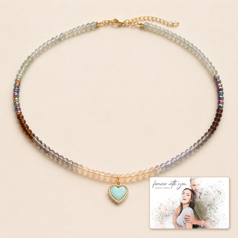 Heart Bead Necklace, hero view, photo 1.