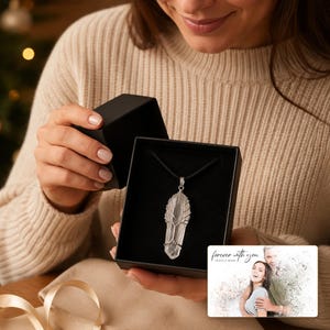 Tree Wire Pendant Necklace, gift receiving view, photo 14.