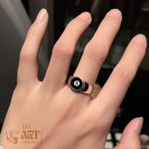 8 Ball Ring, Adjustable Stainless Steel Billiards Band image 12