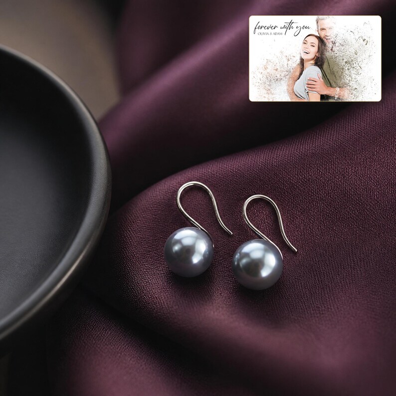pearl-look beads Poise Earring Collection styled for an elegant evening look with the product remaining the clear focal point.