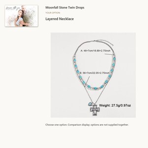 Cross necklace. Turquoise Tone Jewelry. A personalized digital greeting card is shown. Select the pictured option when ordering.