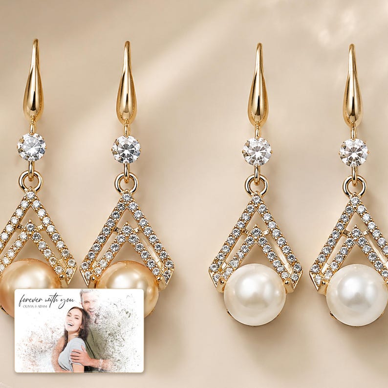 Pearl Look Drop Earrings, macro detail view, photo 3.