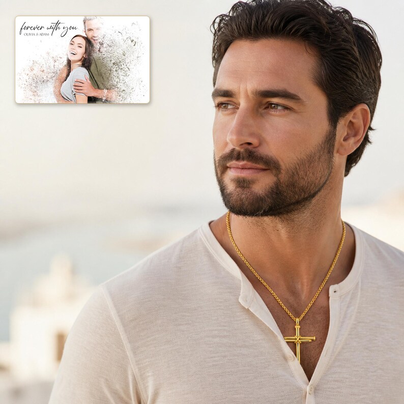 Forged Faith Nail Cross Necklace shown as the main Etsy hero photograph with a clear view of the complete design.
