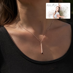 Tube Pendant Necklace, worn lifestyle view, photo 5.