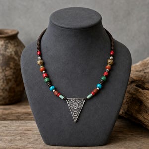 Turquoise Beaded Fish Evil Eye Necklace shown individually as a coordinating option for the mix and match necklace set