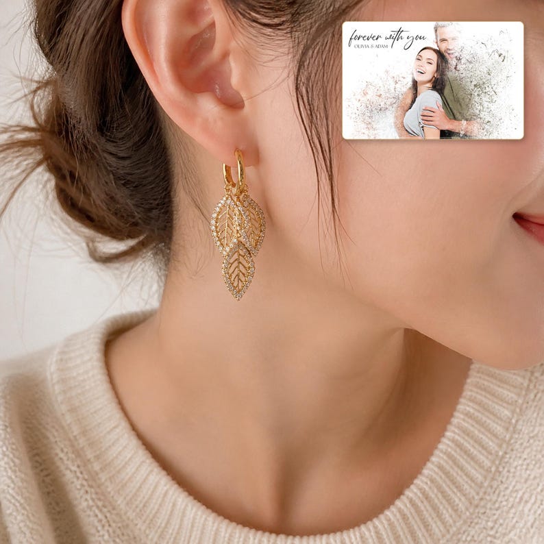 Gilded Leaf Cluster Clips worn by an adult in a polished evening lifestyle scene.