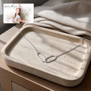 Everlinked Sterling Necklace worn by an adult model for realistic scale and everyday styling.
