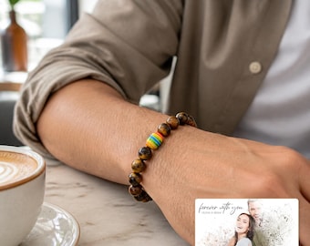 Pulsera del Orgullo con Cuentas Arcoíris, Hilo de Cuentas Negras, Cuatro Estilos