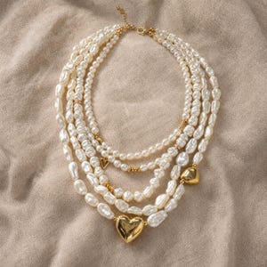Gift ready presentation of Silver and Beige Statement Beaded Necklace, Boho Handmade Jewelry, Artisan Gift for Her in an open jewelry box lined with natural ivory linen