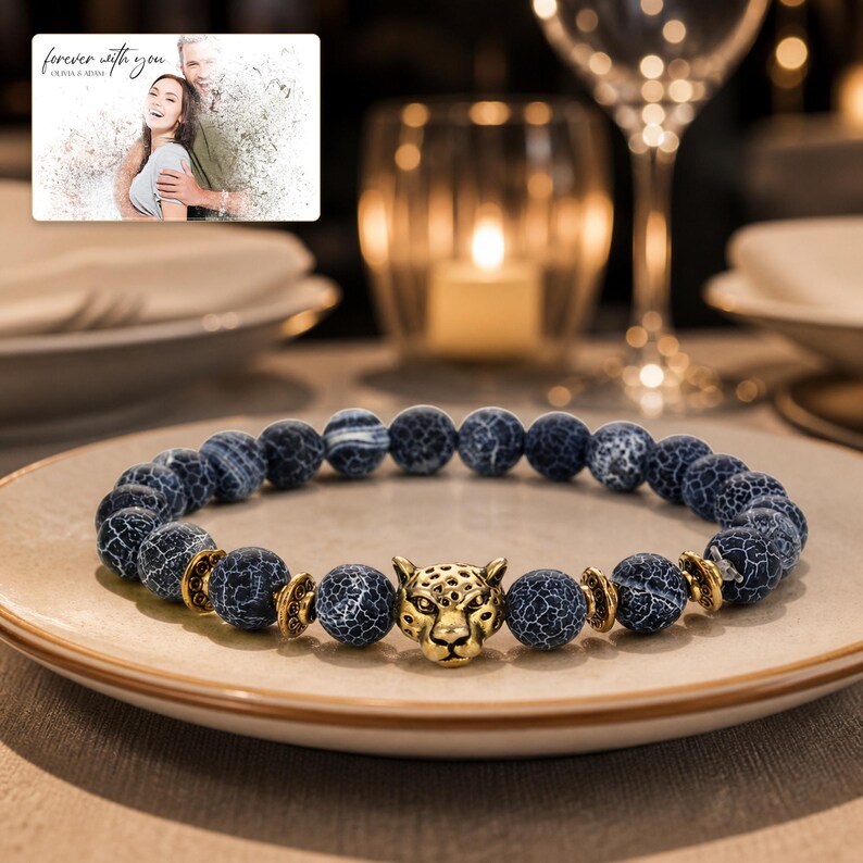 Storm Marbled Leopard Bracelet styled for an elegant evening look with the product remaining the clear focal point.