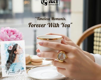 Paris Eiffel Tower Ring Watch, Adjustable Silver Tone Finger Watch