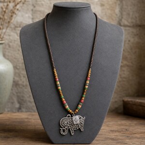 Turquoise Beaded Fish Evil Eye Necklace shown individually as a coordinating option for the mix and match necklace set
