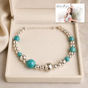 Turquoise Tone Bead Jewelry, gift box view, photo 4.