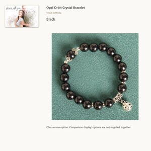 Black. Round Bead Charm Bracelet. A personalized digital greeting card is shown. Select the pictured option when ordering.