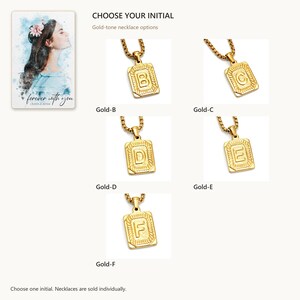 Available options. Initial Letter Necklace. A personalized digital greeting card is shown. Select the pictured option when ordering.