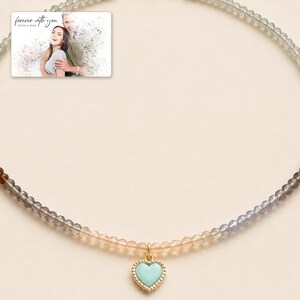 Heart Bead Necklace, macro detail view, photo 3.