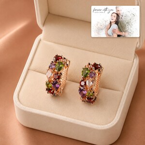 Colorful Hoop and Daisy Stud Earrings, gift box view, photo 4.