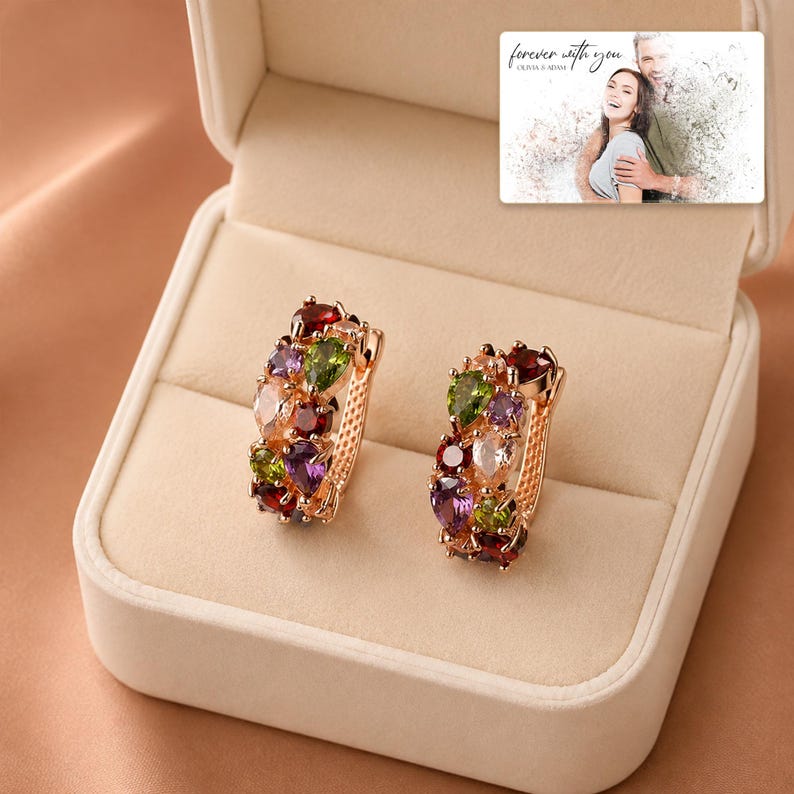 Colorful Hoop and Daisy Stud Earrings, gift box view, photo 4.